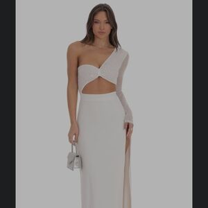 Lucy in the Sky White One-Shoulder Dress